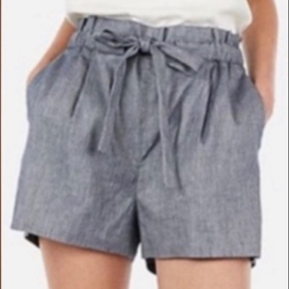 Express Linen Blend Paper Bag Shorts